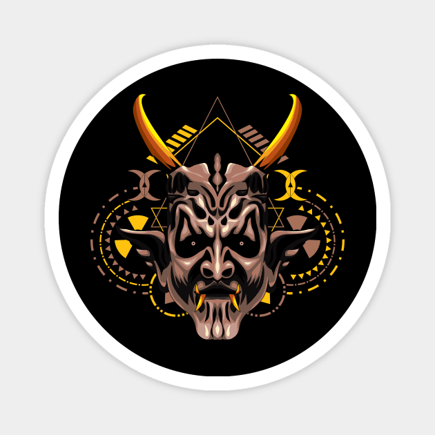 satan head mask Magnet by SHINIGAMII